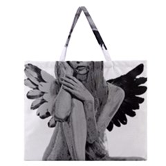 Stone Angel Zipper Large Tote Bag