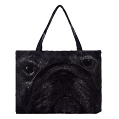 Black Bulldog Medium Tote Bag by Valentinaart