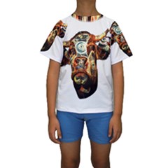 Artistic Cow Kids  Short Sleeve Swimwear by Valentinaart