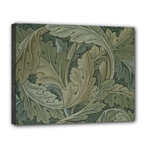 Vintage Background Green Leaves Canvas 14  X 11  by Simbadda