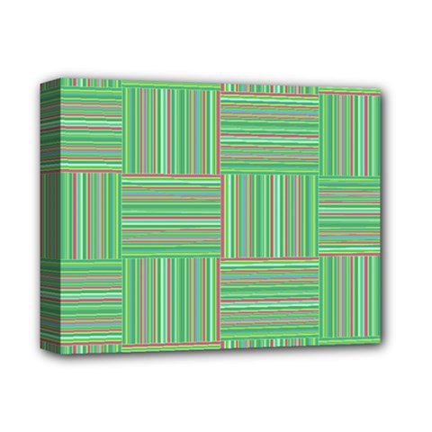 Geometric Pinstripes Shapes Hues Deluxe Canvas 14  X 11 