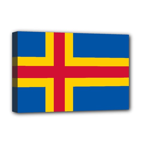 Flag of Aland Deluxe Canvas 18  x 12  