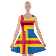 Flag of Aland Velvet Skater Dress