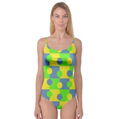 Abric Cotton Bright Blue Lime Camisole Leotard  by Simbadda