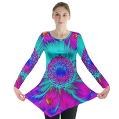 Retro Colorful Decoration Texture Long Sleeve Tunic  by Simbadda