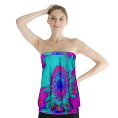 Retro Colorful Decoration Texture Strapless Top by Simbadda