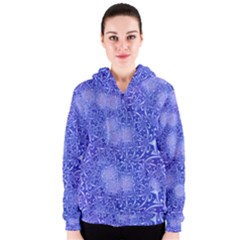 Retro Flower Pattern Design Batik Women s Zipper Hoodie by Simbadda