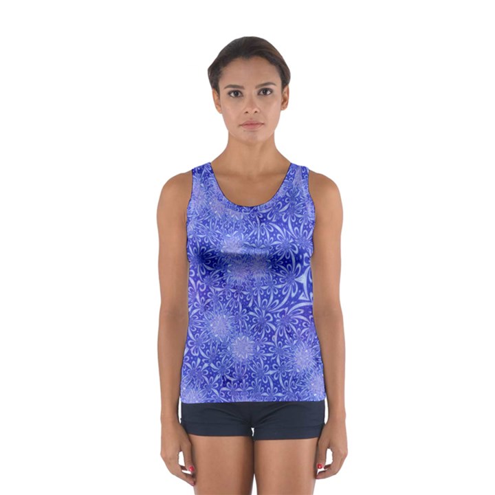 Retro Flower Pattern Design Batik Women s Sport Tank Top 