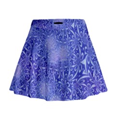 Retro Flower Pattern Design Batik Mini Flare Skirt by Simbadda