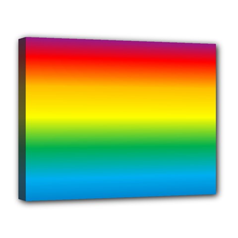Rainbow Background Colourful Canvas 14  X 11  by Simbadda