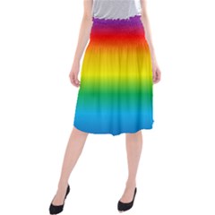 Rainbow Background Colourful Midi Beach Skirt by Simbadda