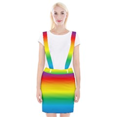 Rainbow Background Colourful Suspender Skirt by Simbadda