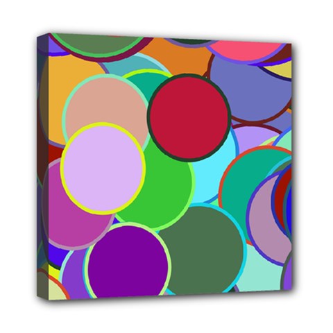 Dots Circles Colorful Unique Mini Canvas 8  x 8 