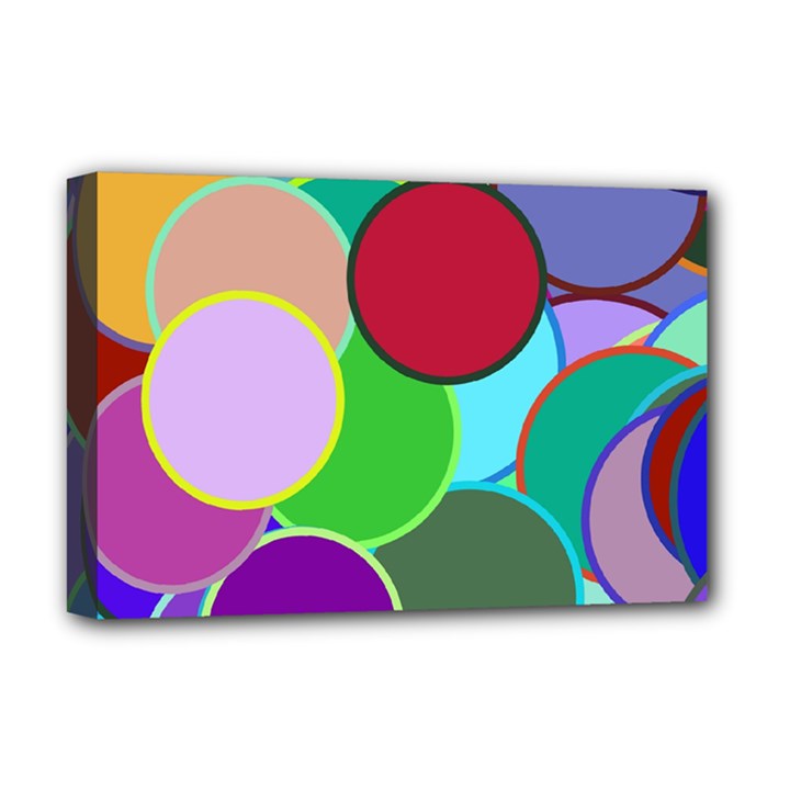 Dots Circles Colorful Unique Deluxe Canvas 18  x 12  