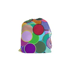 Dots Circles Colorful Unique Drawstring Pouches (Small) 