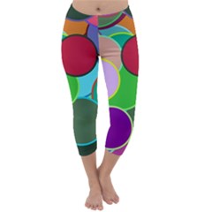 Dots Circles Colorful Unique Capri Winter Leggings 