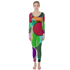 Dots Circles Colorful Unique Long Sleeve Catsuit