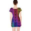 Rainbow Grid Form Abstract Short Sleeve Bodycon Dress View2