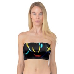 Yellow Blue Red Arcs Light Bandeau Top