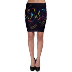 Yellow Blue Red Arcs Light Bodycon Skirt by Alisyart