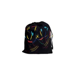 Yellow Blue Red Arcs Light Drawstring Pouches (xs)  by Alisyart