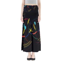 Yellow Blue Red Arcs Light Maxi Skirts