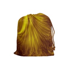 Flower Gold Hair Drawstring Pouches (large) 