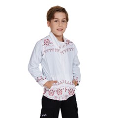 Floral Frame Pink Red Star Leaf Flower Wind Breaker (kids)