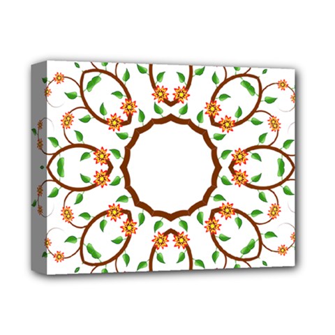 Frame Floral Tree Flower Leaf Star Circle Deluxe Canvas 14  X 11 