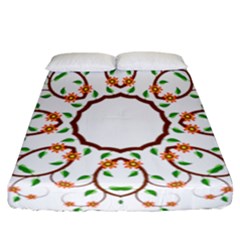 Frame Floral Tree Flower Leaf Star Circle Fitted Sheet (california King Size)