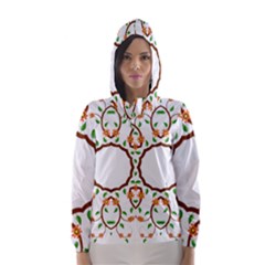 Frame Floral Tree Flower Leaf Star Circle Hooded Wind Breaker (women)