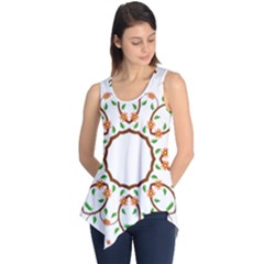 Frame Floral Tree Flower Leaf Star Circle Sleeveless Tunic