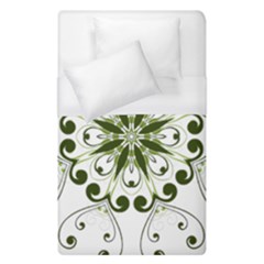 Frame Flourish Flower Green Star Duvet Cover (single Size)