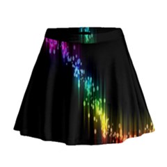 Illustrations Black Colorful Line Purple Yellow Pink Mini Flare Skirt