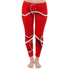 Heart Love Valentines Day Red Classic Winter Leggings