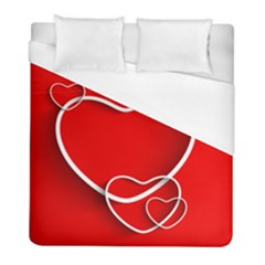 Heart Love Valentines Day Red Duvet Cover (full/ Double Size)