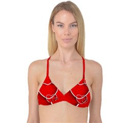 Heart Love Valentines Day Red Reversible Tri Bikini Top