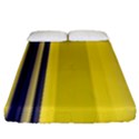 Yellow Blue Background Stripes Fitted Sheet (King Size) View1