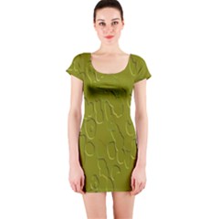 Olive Bubble Wallpaper Background Short Sleeve Bodycon Dress