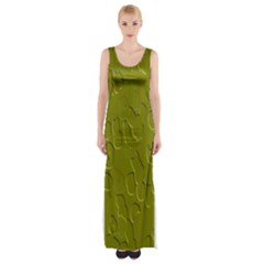 Olive Bubble Wallpaper Background Maxi Thigh Split Dress