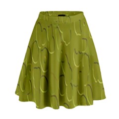 Olive Bubble Wallpaper Background High Waist Skirt