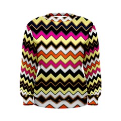 Colorful Chevron Pattern Stripes Pattern Women s Sweatshirt by Simbadda