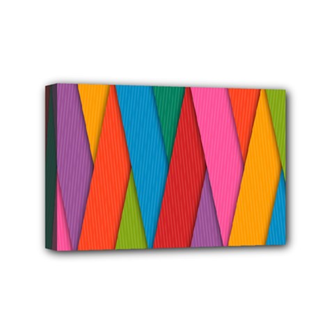 Colorful Lines Pattern Mini Canvas 6  X 4  by Simbadda
