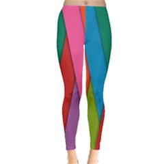 Colorful Lines Pattern Leggings  by Simbadda