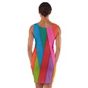 Colorful Lines Pattern Wrap Front Bodycon Dress View2