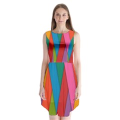 Colorful Lines Pattern Sleeveless Chiffon Dress   by Simbadda