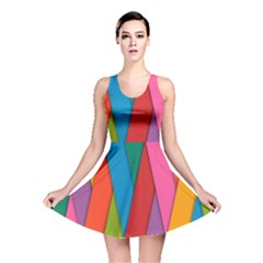 Colorful Lines Pattern Reversible Skater Dress by Simbadda