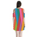 Colorful Lines Pattern Shoulder Cutout Velvet  One Piece View2