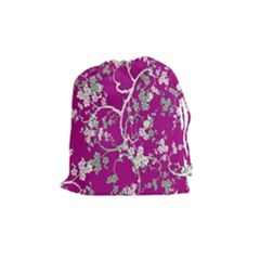 Floral Pattern Background Drawstring Pouches (medium) 