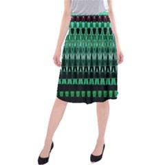 Green Triangle Patterns Midi Beach Skirt by Simbadda